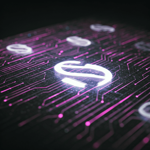Interface de dados de alta tecnologia com símbolos jurídicos e linhas brilhantes roxas