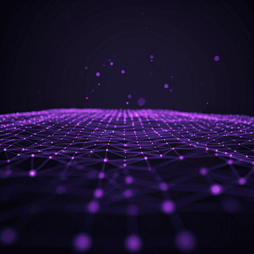 Conexões de rede digital abstrata com nós brilhantes