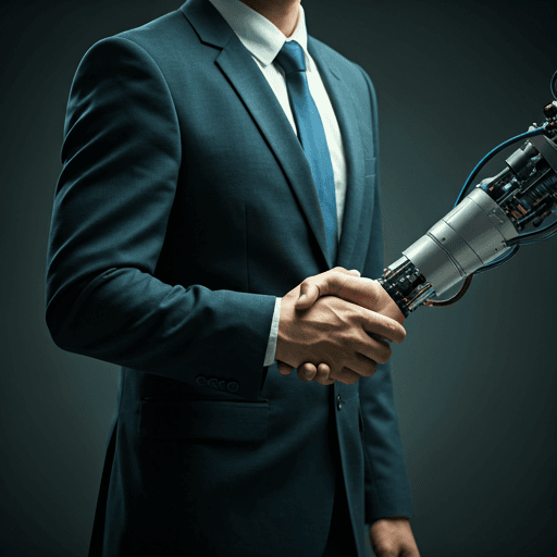 Aperto de mão entre humano e robô